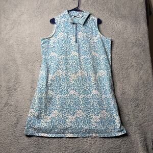 Sport Savvy Dress Women's XL Blue and White Cheetah Print Sleeveless